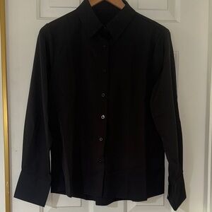 Elegant Black Women's Button Down Shirt